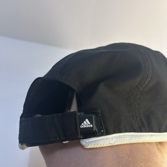 Adidas Hat Cap Strap Back Adult One Size Black Aeroready Poly Blend Mesh Sides - Picture 6 of 7